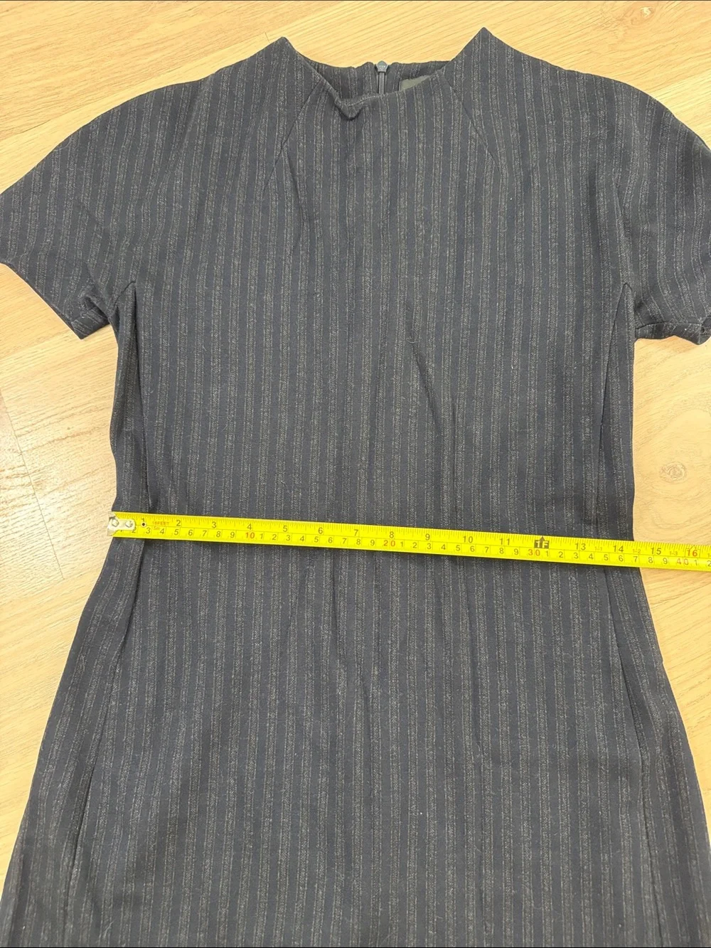 Theory Dolman Shift Pinstripe Knit Dress Navy Black Size Small